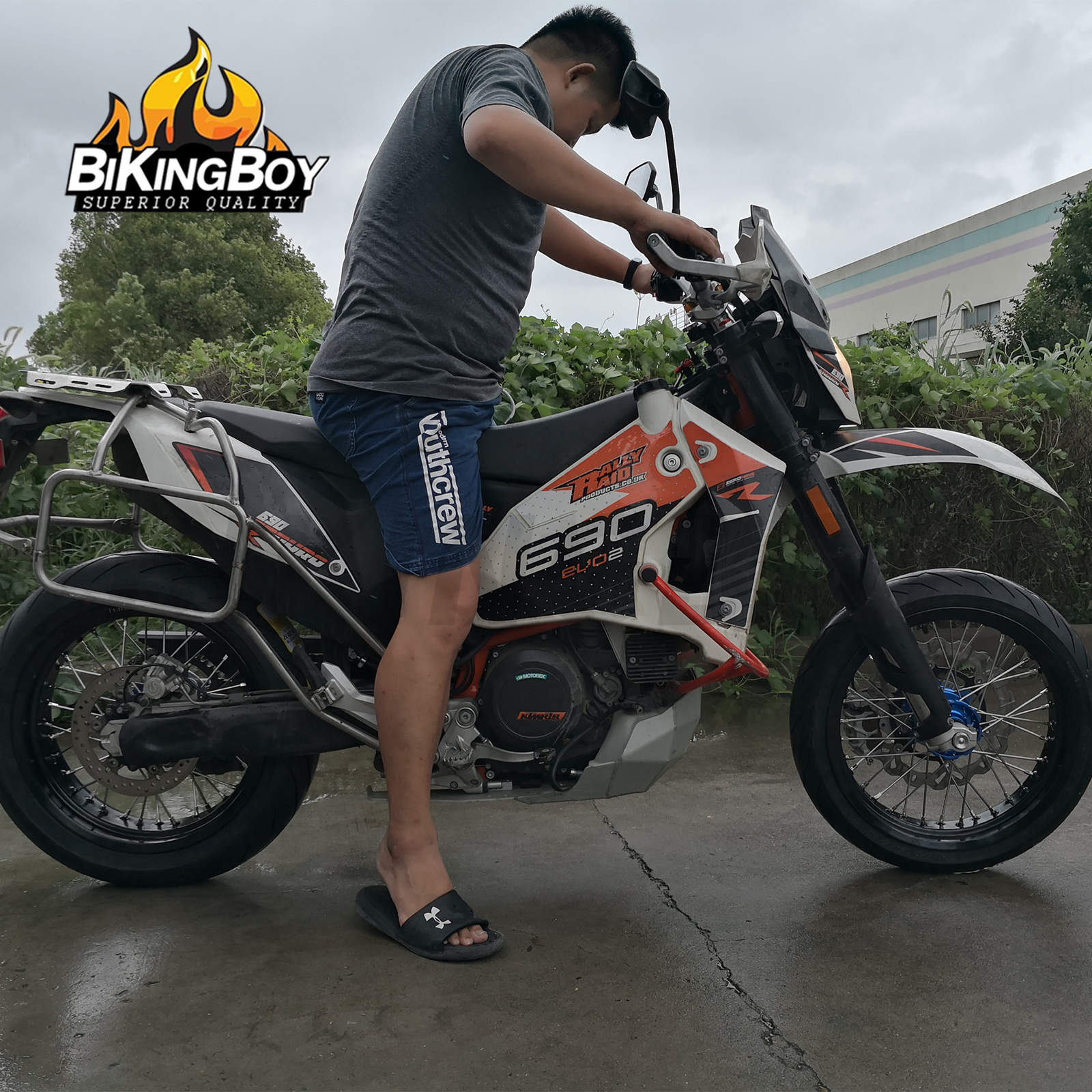 ktm安德鲁enduro690r改装滑胎轮组17寸前后航空铝合金摩托车轮毂