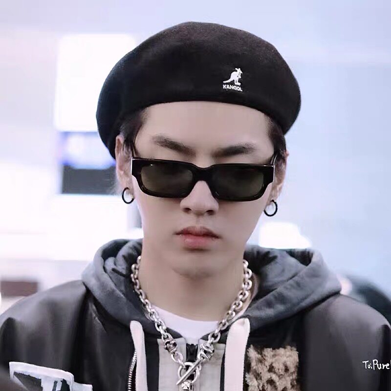 【现货】吴亦凡同款贝雷帽kangol袋鼠港风韩版网红男女ins潮牌