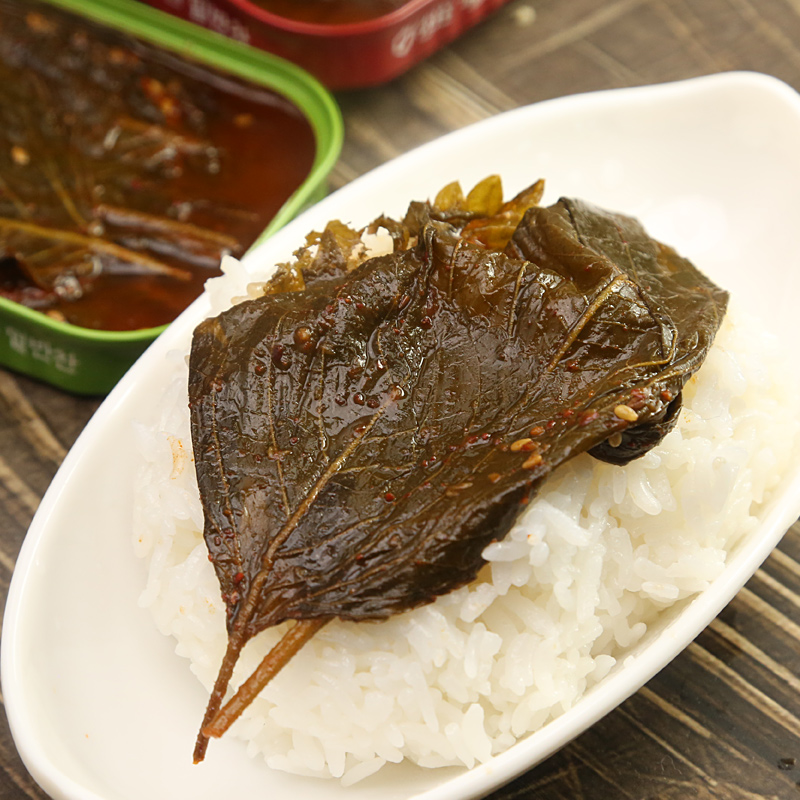 紫苏叶韩国包烤肉包饭饭菜下饭酸辣辣味苏子叶腌制腌制