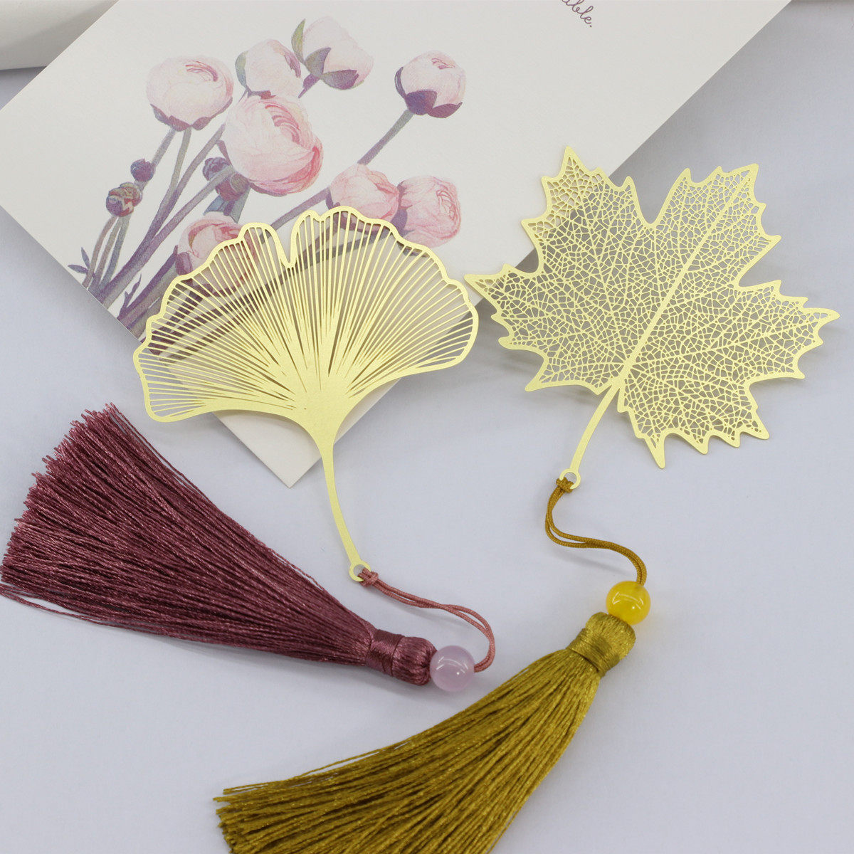 书签敦煌叶脉流苏树叶旅游纪念品文艺文艺学学生书签