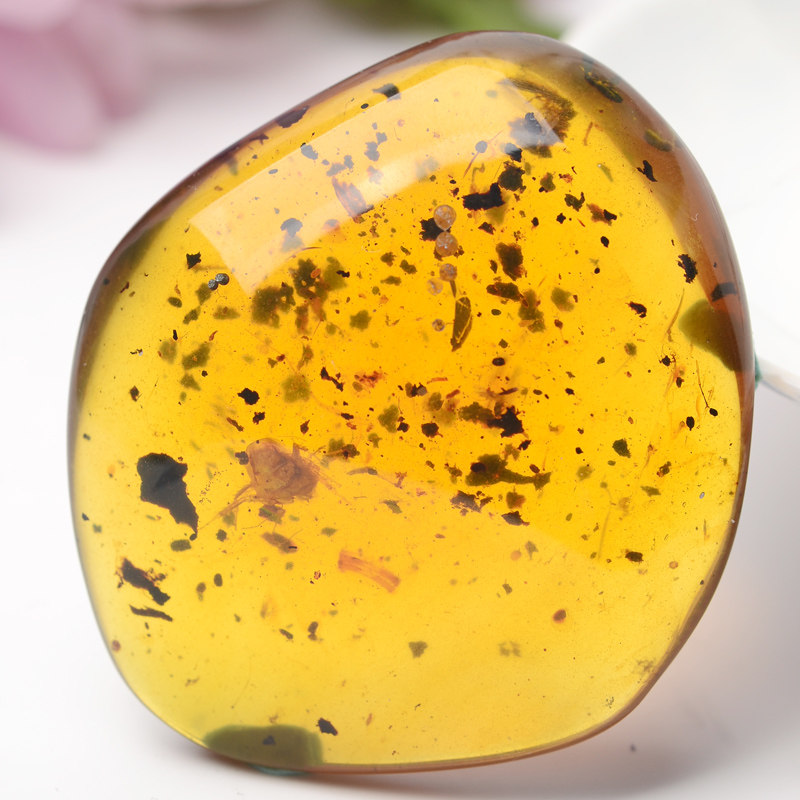 ecats天然琥珀矿珀虫珀原石随形多虫项链吊坠颈饰