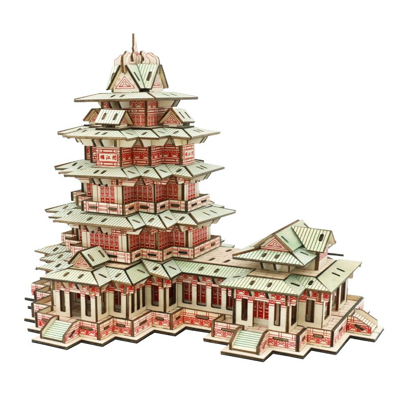 3d激光切割立体拼图木质仿真模型儿童手工拼图