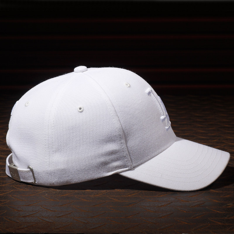 jvula可调情侣男女鸭舌帽道奇白标白色棒球帽帽子