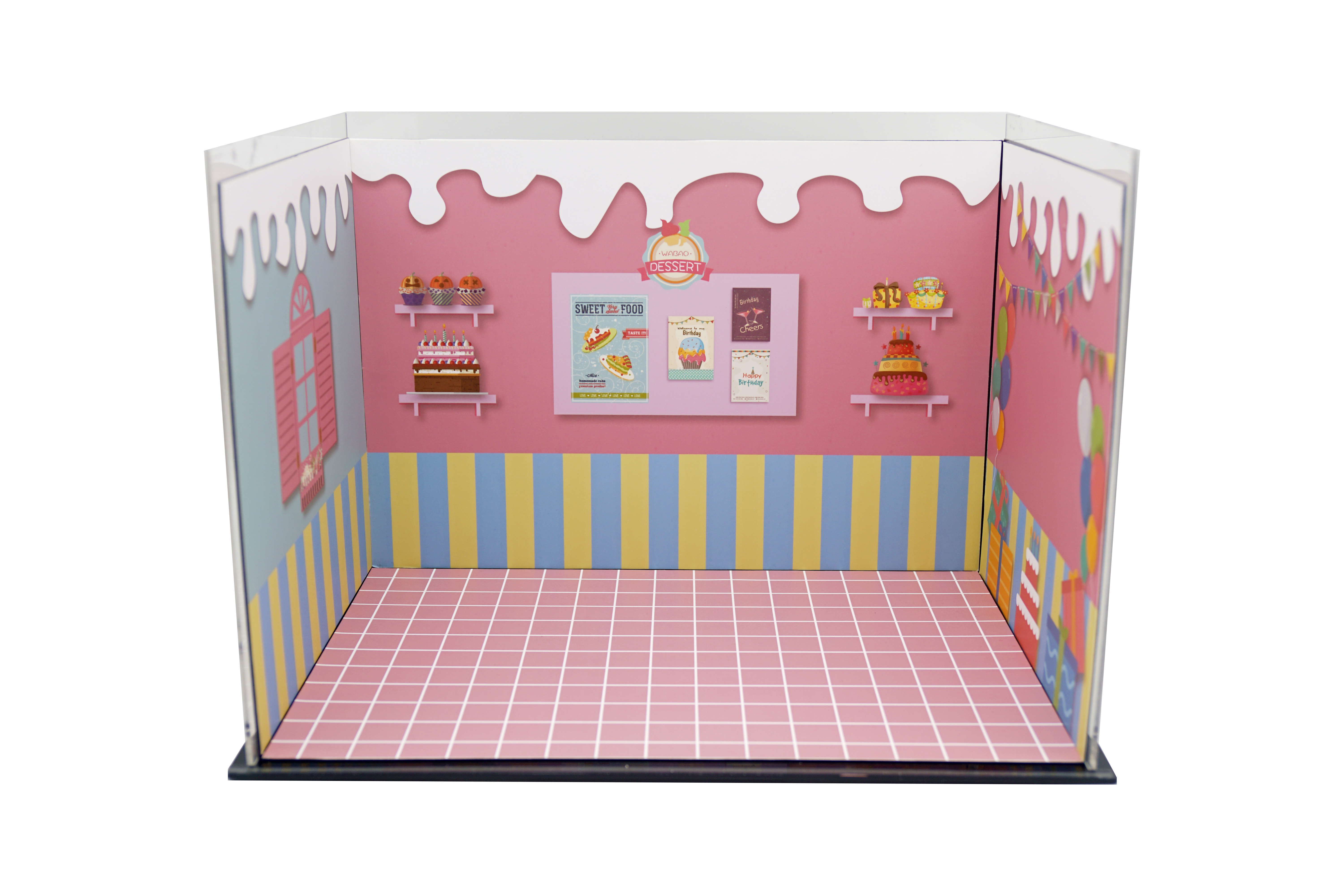 展示盲盒手办黏土gscob11收纳场景可爱糖果屋盒蛋