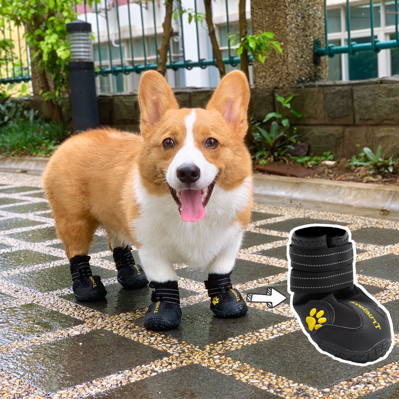 鞋子柯基狗狗保暖加绒防滑中大型宠物狗不掉耐磨鞋子
