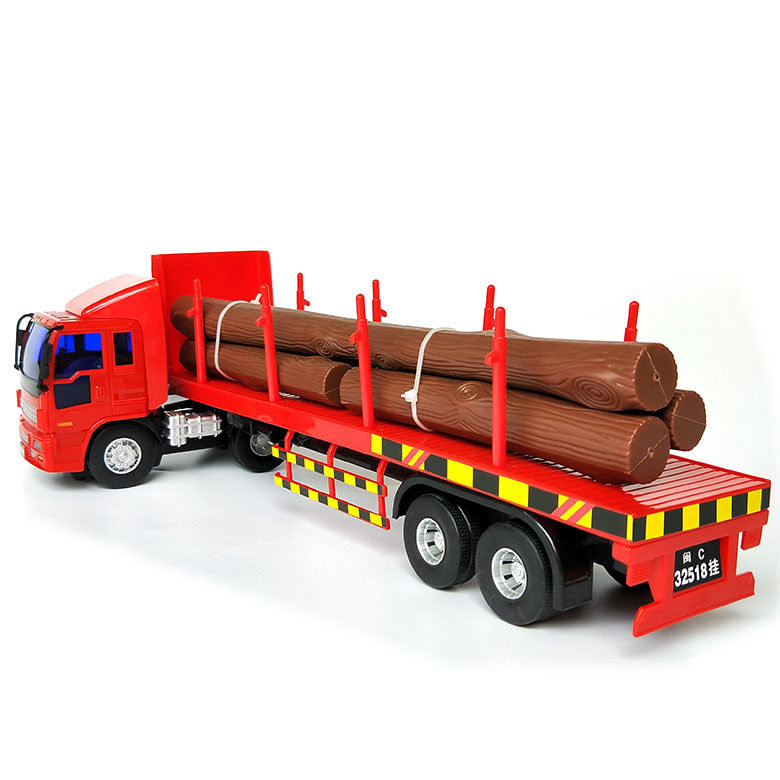 箱货车 拉木头 拖车运输平板车集装 玩具车儿童大卡车大号男孩大 - 爱