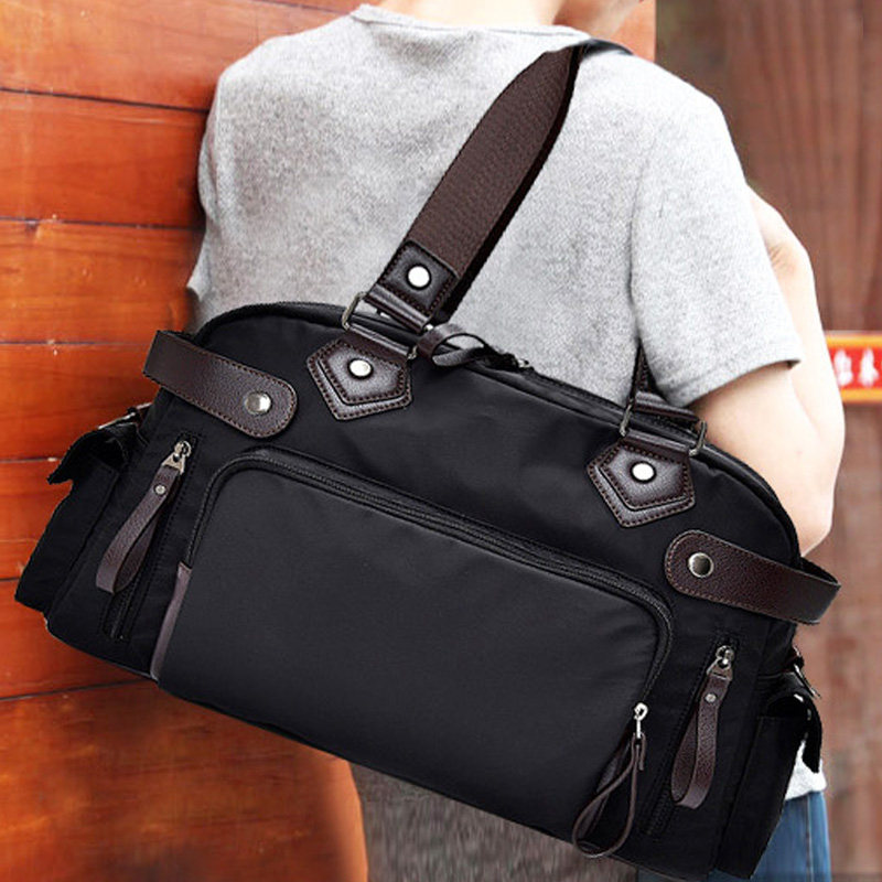 防水单肩斜挎包手提包手提男士牛津布潮男旅行包商务旅行男士包袋