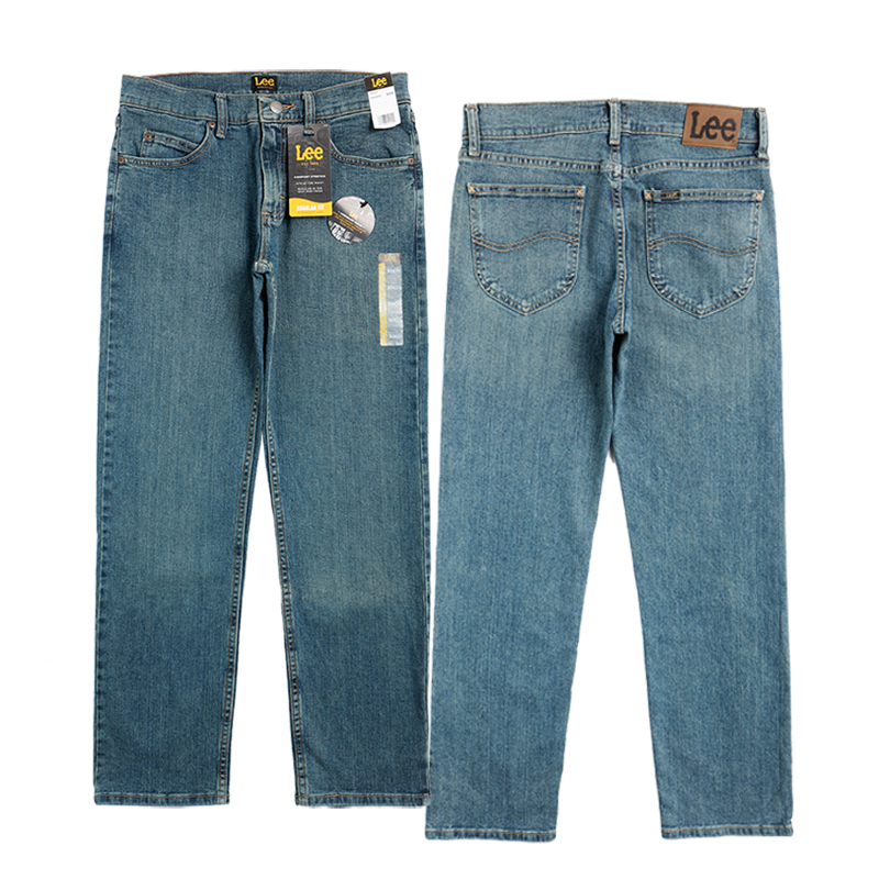阿瞳牛社美版正品Lee浅蓝色弹性牛仔裤男宽松直筒品牌休闲裤秋款