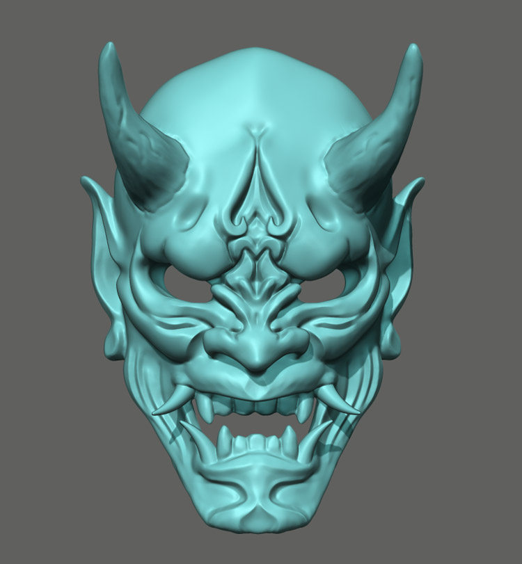 3d打印图纸模型素材恶魔魔鬼魔鬼般般若面具设计素材