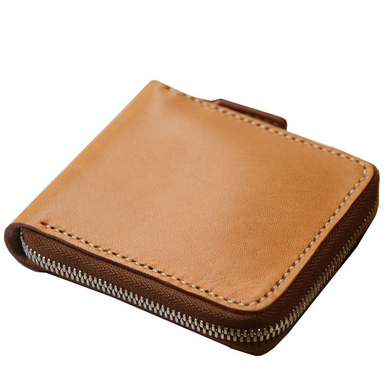 日本牛皮皮夹制作手工制手工慢工头层枥木植鞣钱包