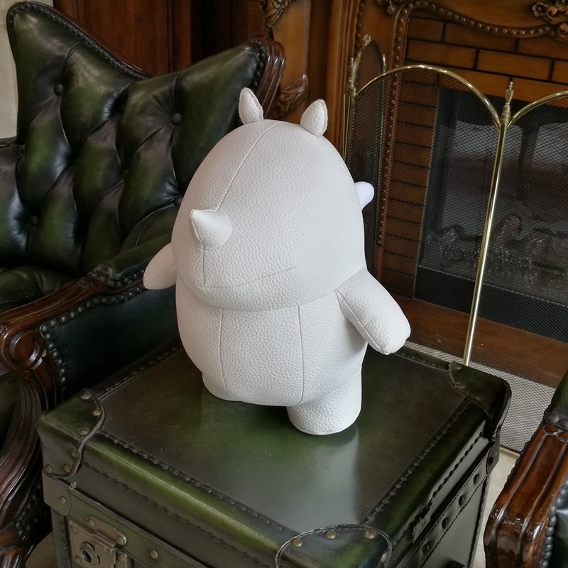 犀牛手办pu皮质订做加工毛绒玩具吉祥物包邮毛绒