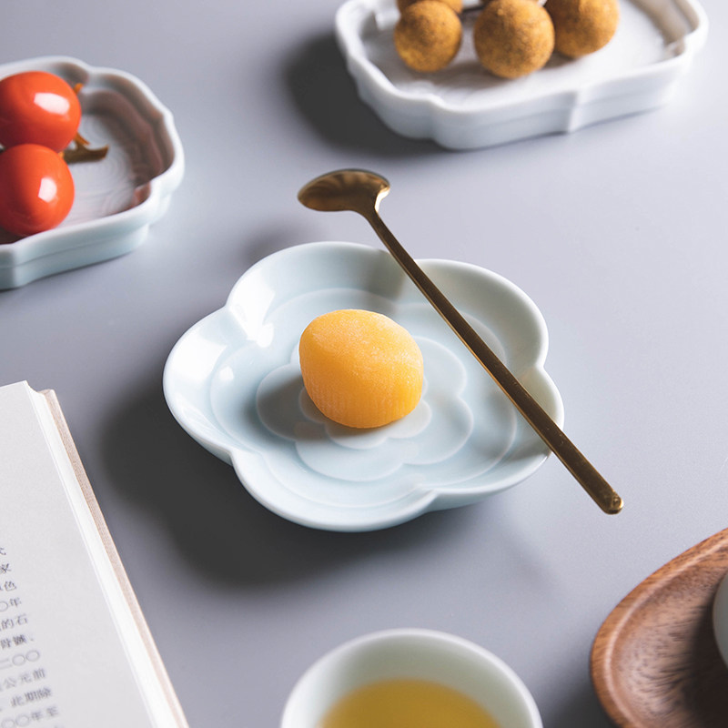 果盘小盘盘子中式茶点禅意茶道点心下午茶陶瓷果盆