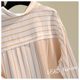 Single pocket color matching vertical stripe cotton hemp shirt women's 2020 autumn new Korean style literature and art loose casual shirt top Single pocket color matching vertical stripe cotton hemp shirt women's 2020 autumn new Korean style literature and art loose casual shirt top