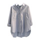 Double pocket blue cotton shirt female 2020 autumn new Hanfan Wen Yi bf wind casual shirts thin coat Double pocket blue cotton shirt female 2020 autumn new Hanfan Wen Yi bf wind casual shirts thin coat