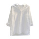 Double pocket white cotton shirt women 2020 autumn new Korean fan art back button shirt loose casual top Double pocket white cotton shirt women 2020 autumn new Korean fan art back button shirt loose casual top