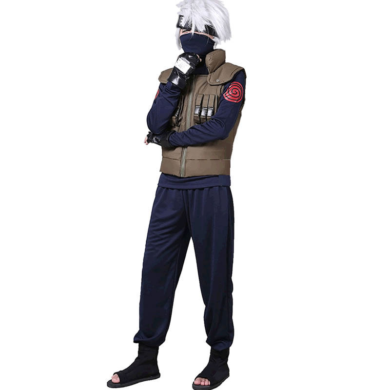 动漫儿童童旗卡卡西cosplay衣服火影忍者男装木叶马甲cosplay男装