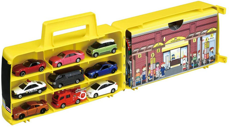 日本tomy多美卡合金车场场景观光巴士收纳整理储存电动