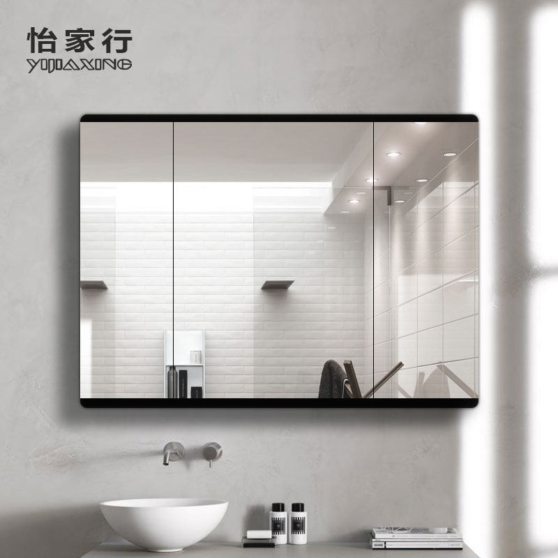 金镜浴室储物柜双面玻璃层内外带卫生间镜子厕所浴室镜柜