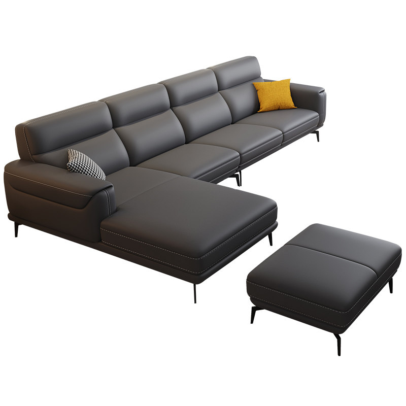 意式极简真皮沙发现代简约北欧轻奢客厅大小户型皮艺转角组合家具