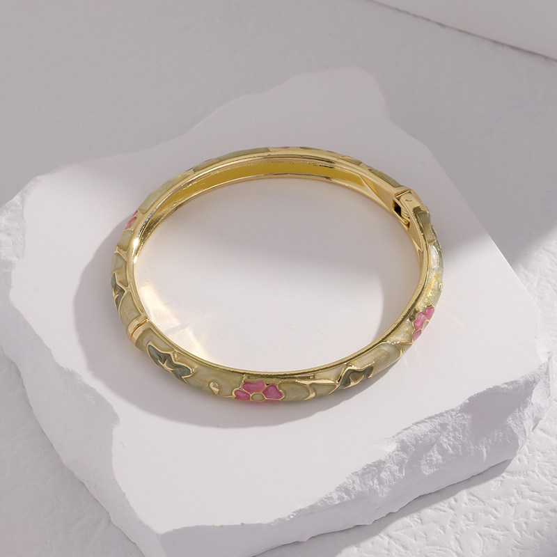 jtf北京景泰蓝珐琅手镯细圈女子掐丝椭圆形开口手镯