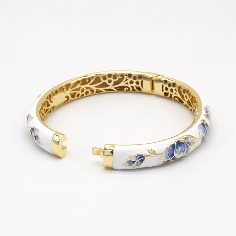 北京故宫传统景泰蓝手镯椭圆大圈民族风复古珐琅手镯