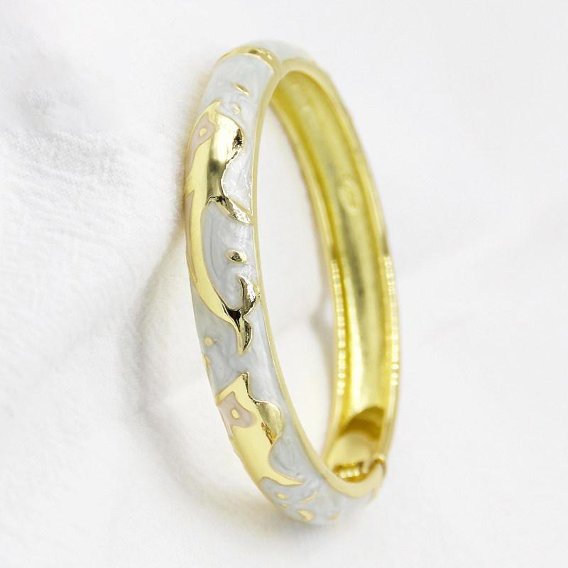 正宗北京景泰蓝手镯珐琅掐丝女小圈时尚镀金圆形手镯