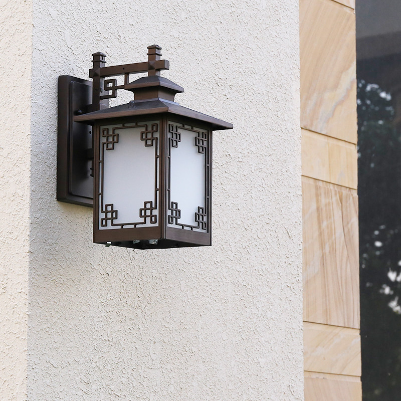 中式户外防水别墅家用大门走廊现代简约室外阳台过道庭院花园壁灯
