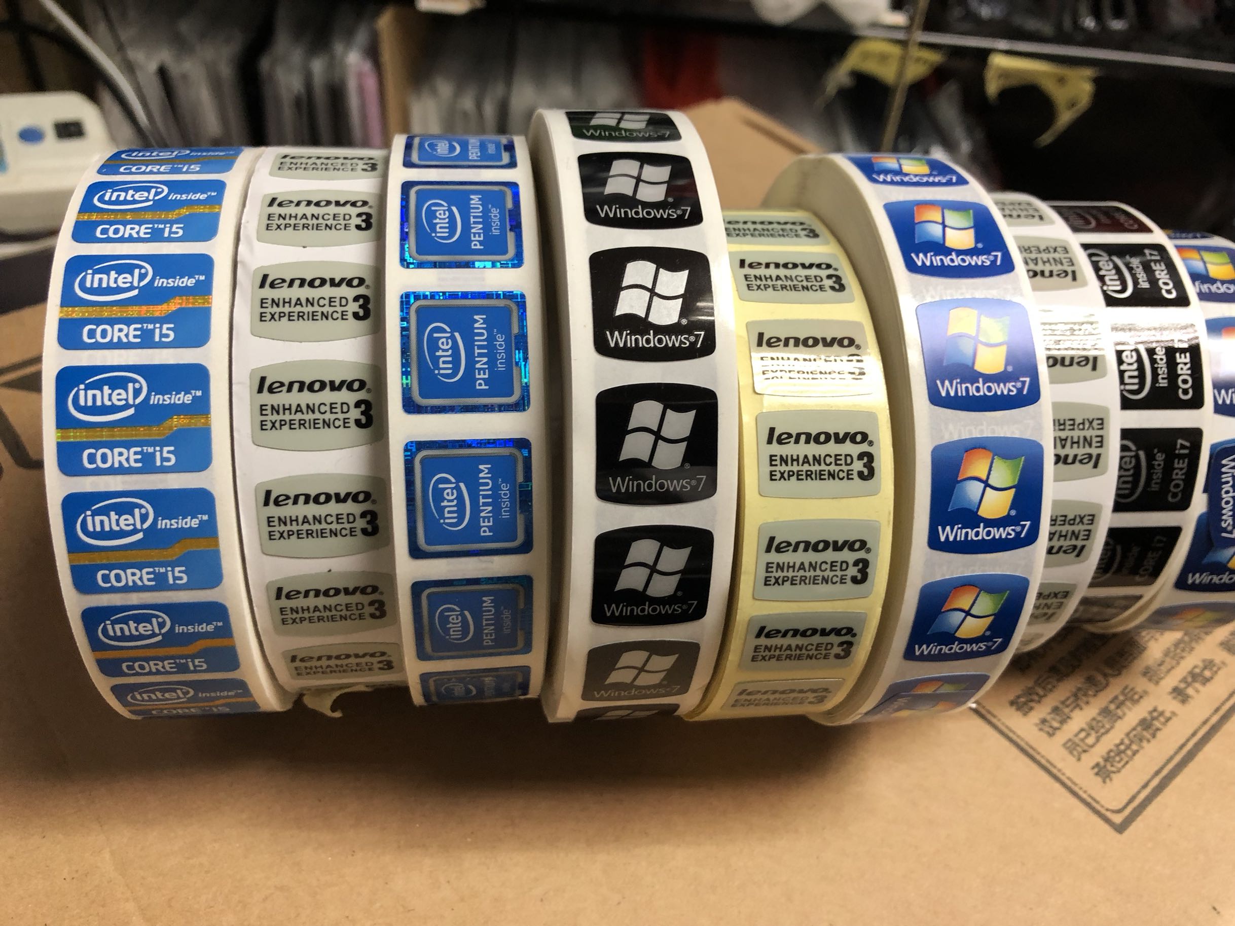 cpu贴纸笔记本电脑win7系统标签i3i5i7笔记本零部件