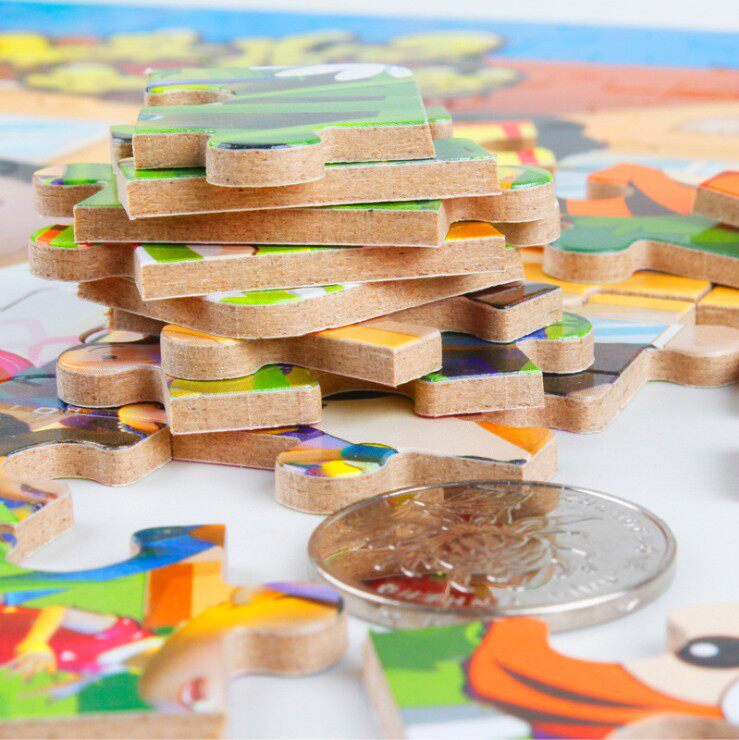 60片铁盒拼图拼板卡通儿童节幼儿园宝宝早教益智玩具拼图