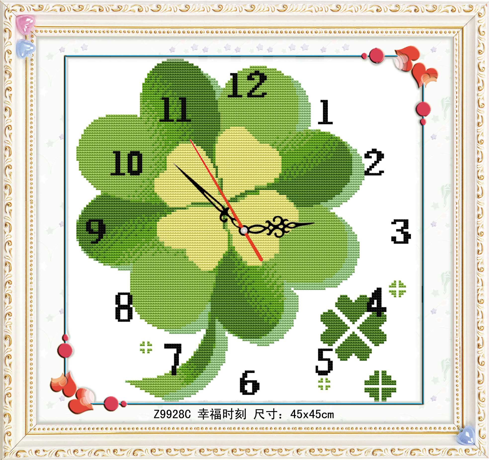 印花卧室幸运之草小幅四叶草简单新款客厅正方形十字绣套件