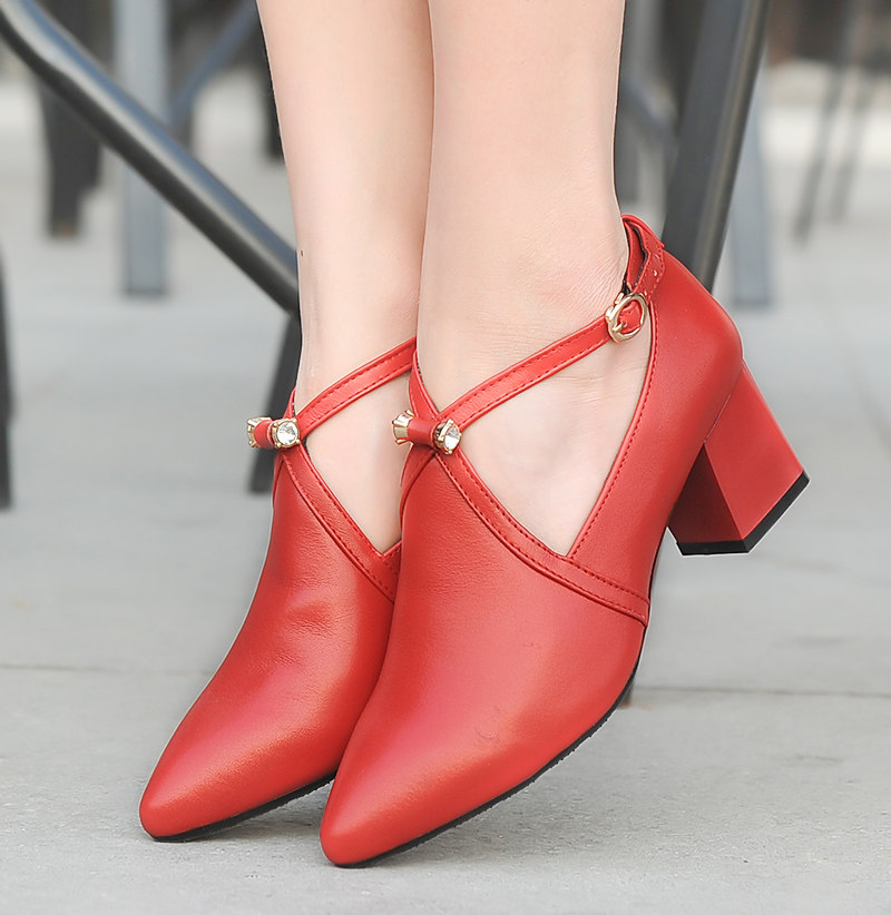 舞鞋杨艺广场广场舞红色舞蹈鞋女士真皮拉丁拉丁舞广场舞鞋