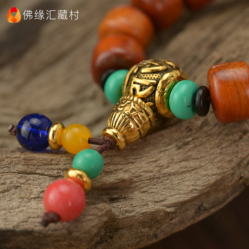藏式佛缘西藏手串佛珠手链文玩尼泊尔隔珠手饰品佛珠