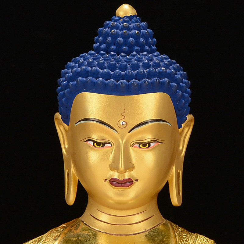 佛缘药师佛像10寸纯铜全鎏藏传佛教密宗供佛三世摆件