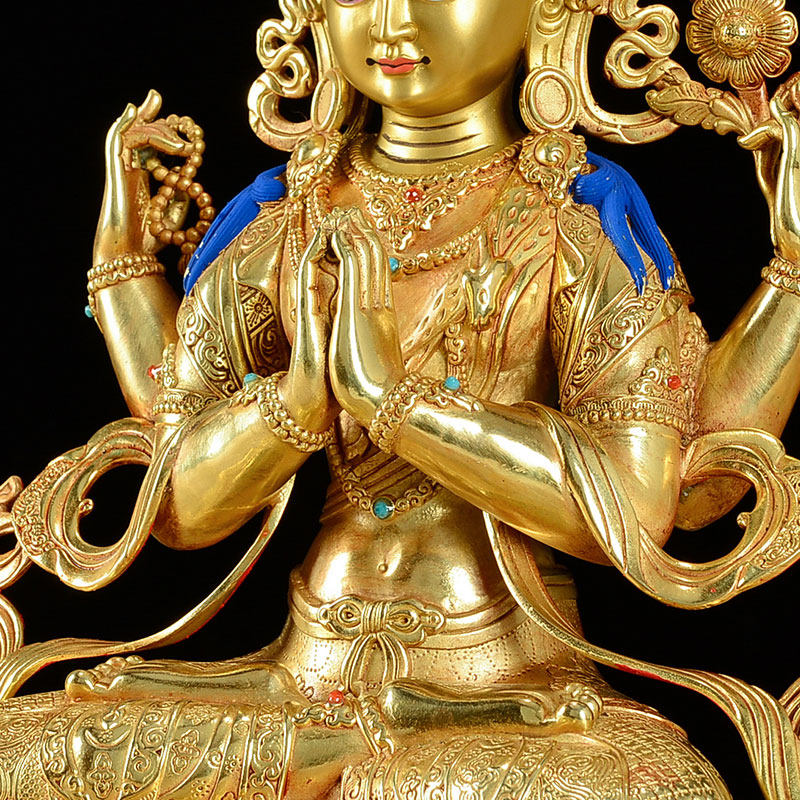 观音佛缘菩萨摆件佛像供奉密宗藏传金藏传铜鎏摆件
