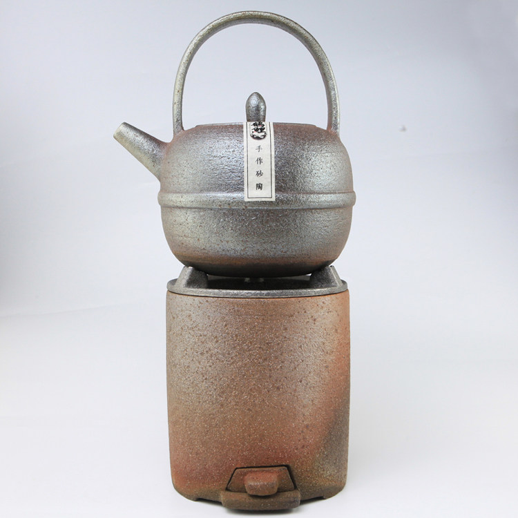 烟树鹤鲤砂陶纯手工茶壶砂器陶瓷茶壶炭炉煮茶炉碳炉天然养生急须