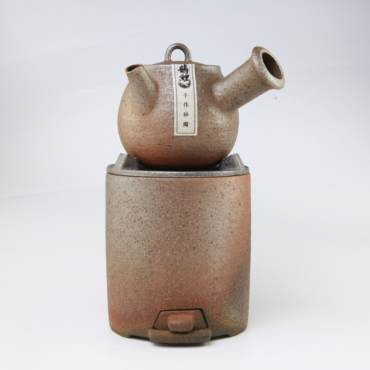 烟树鹤鲤砂陶纯手工茶壶砂器陶瓷茶壶炭炉煮茶炉碳炉天然养生急须