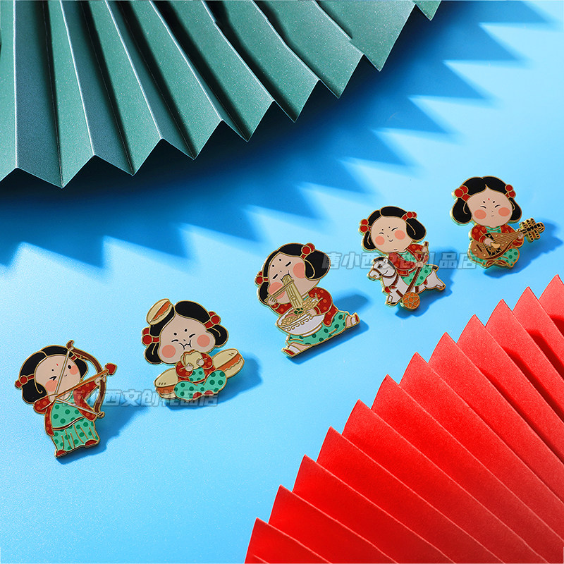 西安博物院唐小西小西徽章唐朝仕女文化陕西特色旅游文化创意邮册