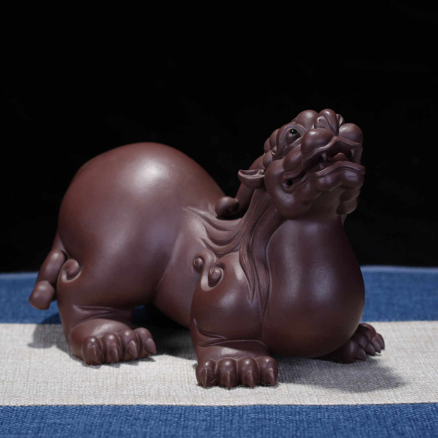 茶宠麒麟神兽霸气宜兴紫砂雕塑做工精致高档摆件茶宠摆件