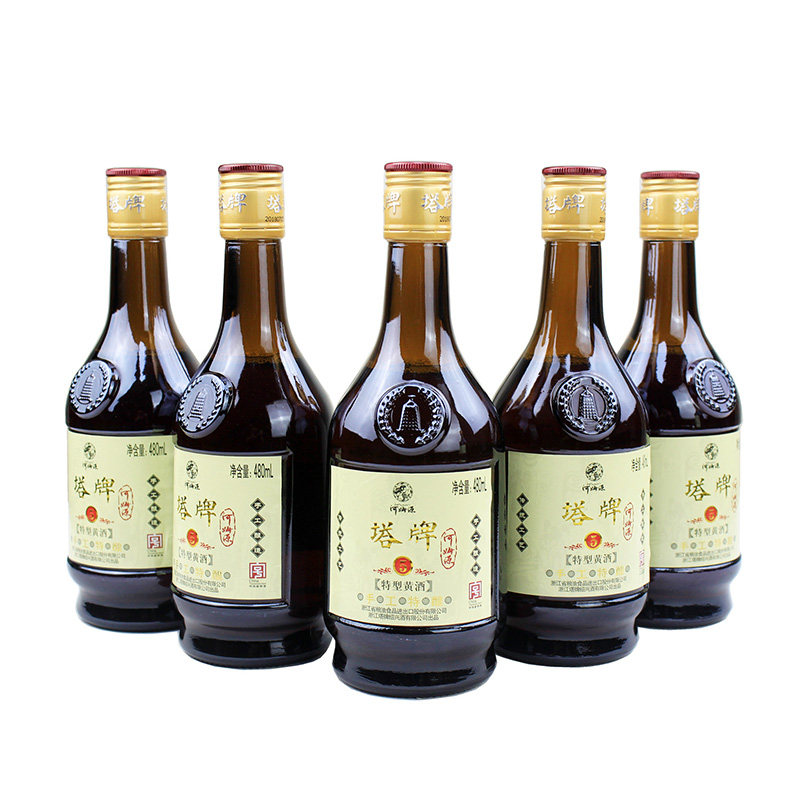 绍兴塔牌5年陈酿河姆源半甜型黄酒12瓶玻璃瓶糯米传统黄酒