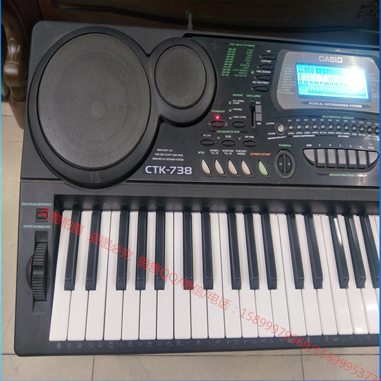 电子琴现货casio卡西欧ctk-738力度键盘电子琴