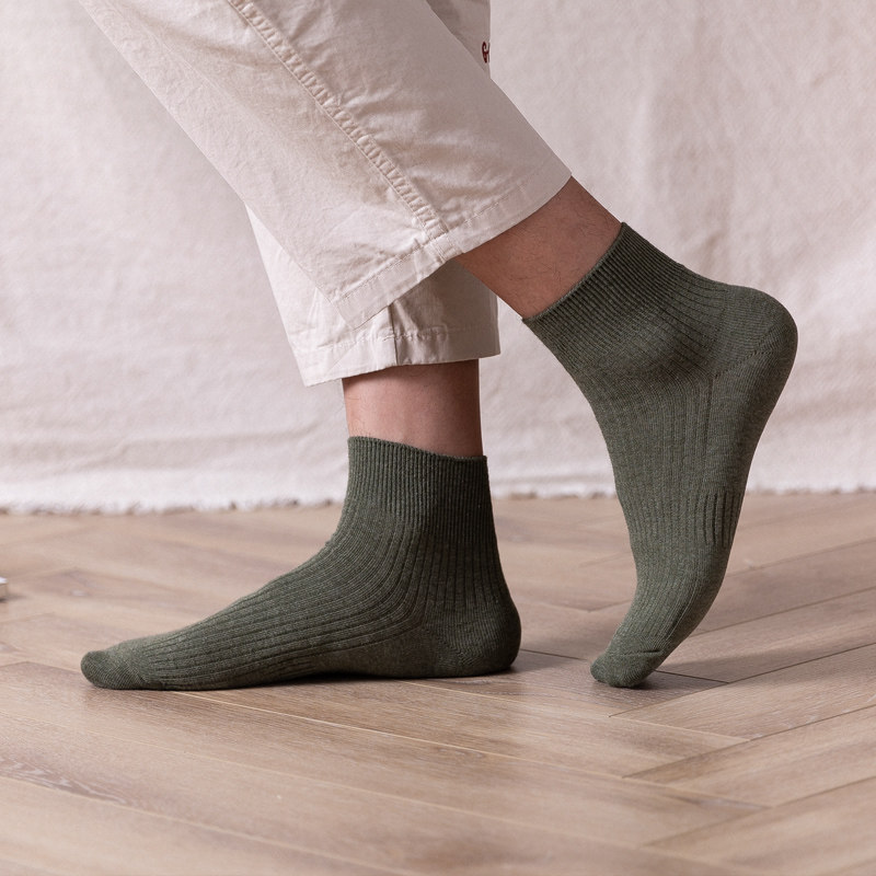 袜子男中筒袜束腰运动袜纯棉吸汗防臭男士商务棉袜春夏季潮男短袜