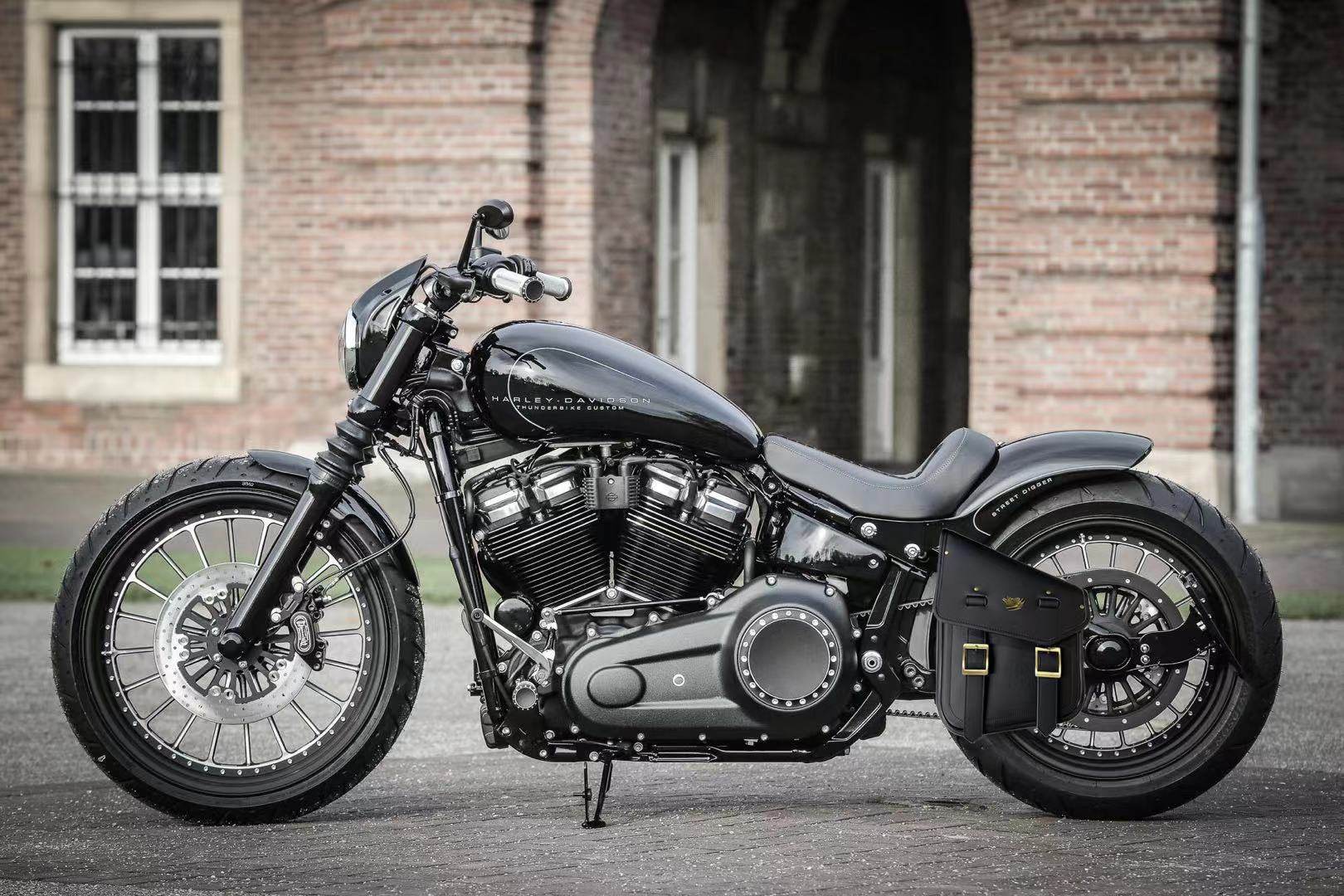 哈雷软尾肥霸突破者肥仔车系复古真皮三角摇臂骑士包