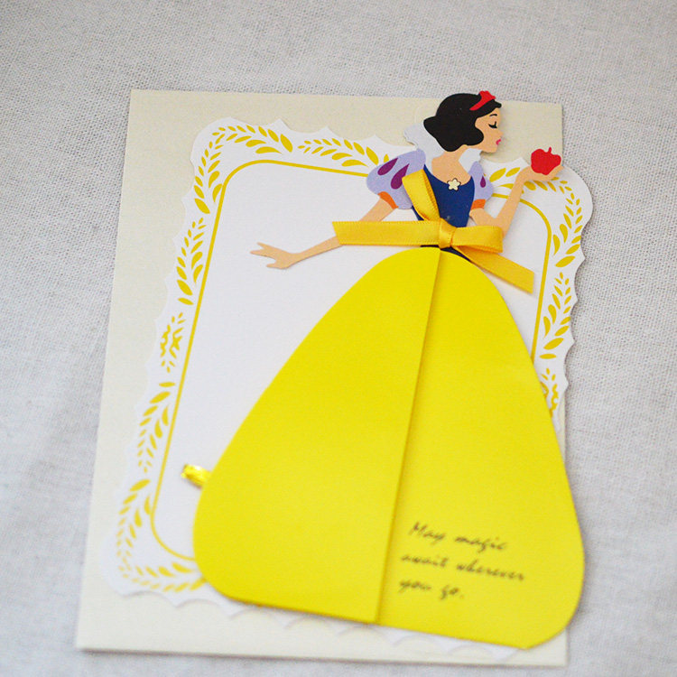 祝福小姐漂亮亮的立体贺卡白雪公主万用闺密母亲节贺卡