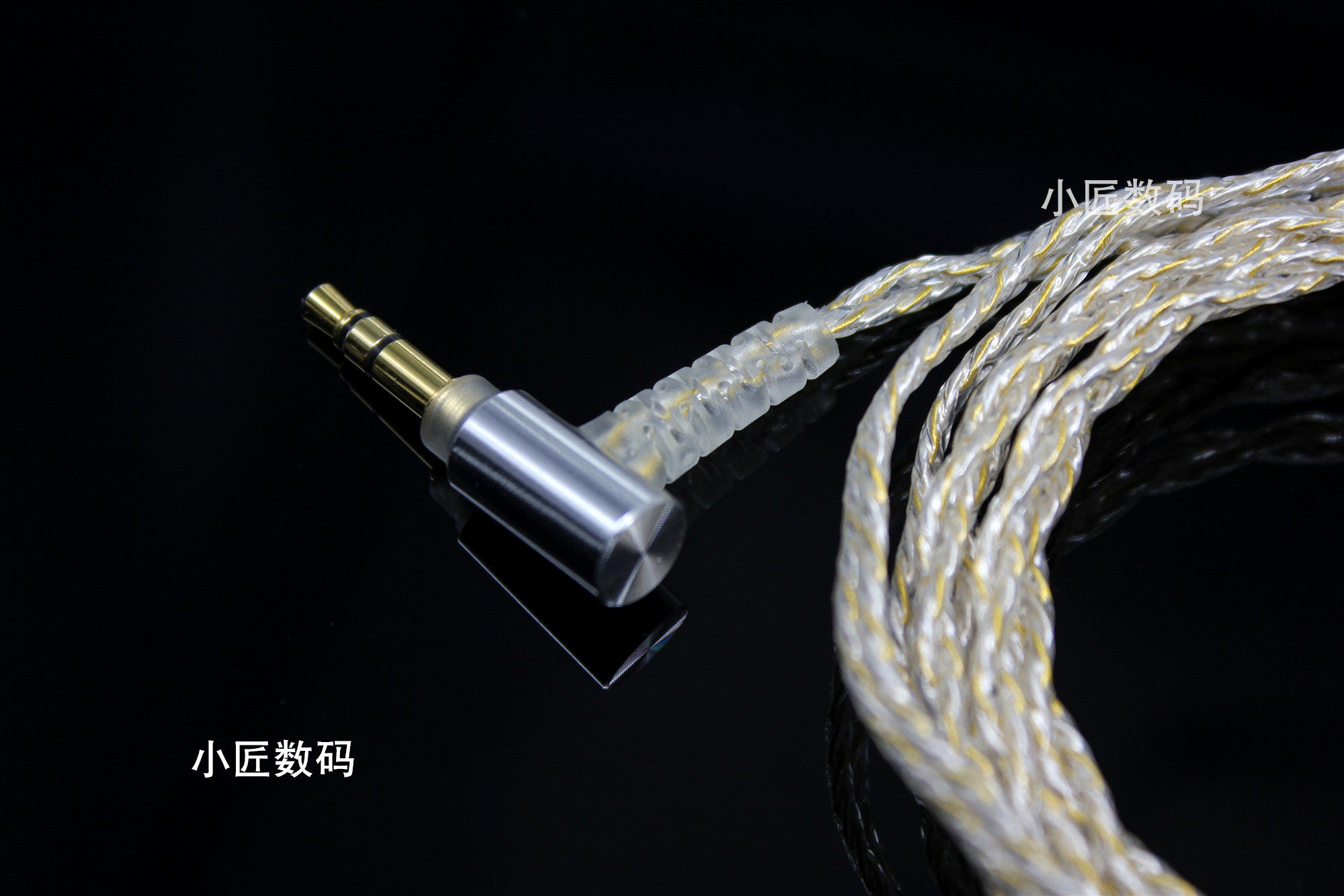 耳机线材mmcx插针弯头f72004100金银混编手工耳机保护套