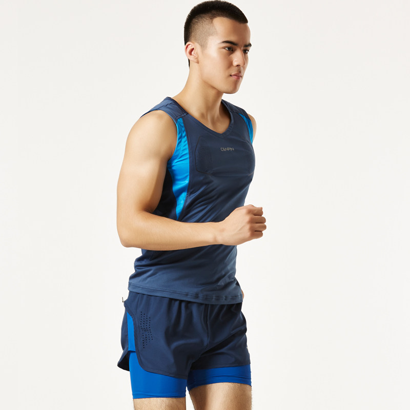 田径服男子运动松身比赛服套装透气吸汗速干短跑训练服大码跑步服