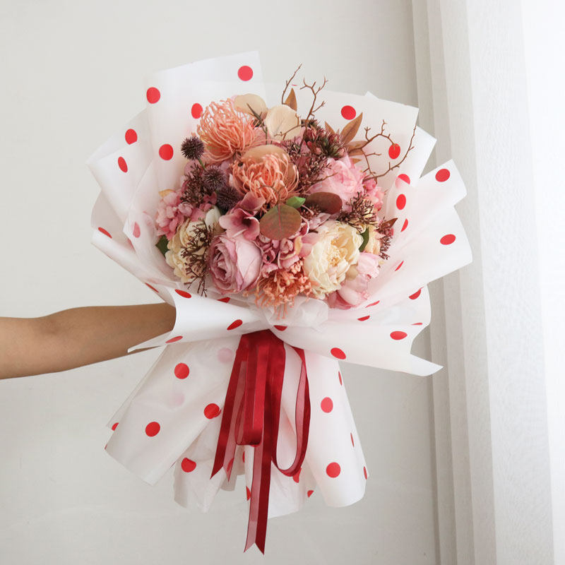 花喜喜爱韩国缎纱丝带蝴蝶结拉花彩带花束礼品花艺缎带