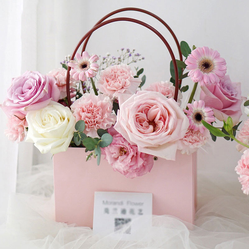 牛皮防水手提花袋纸袋花盒花艺插花花艺包装盒