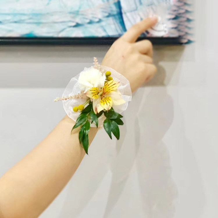 手工diy带珠手花配件手腕珍珠新娘手挽配饰手腕花