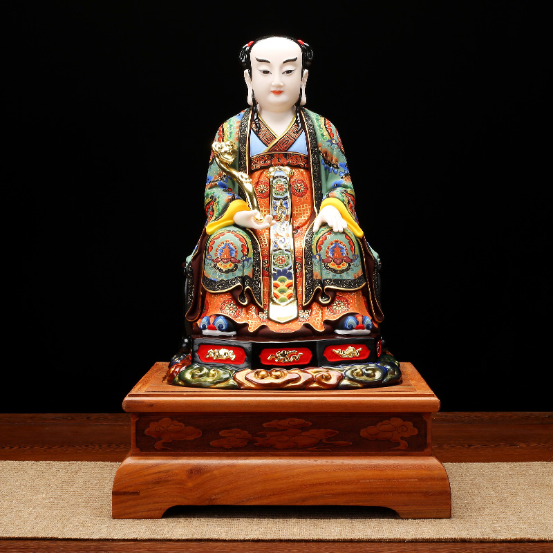 三茅龙御楠真君木雕陶瓷茅山祖师正一龙虎山道摆件