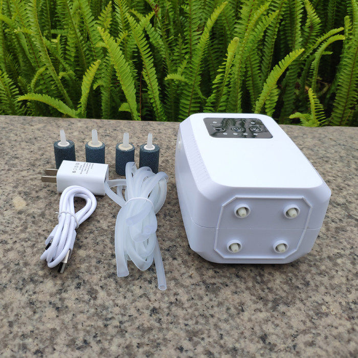 充电增氧机四管大功率交直流两用钓鱼家用便携式增氧泵氧气泵